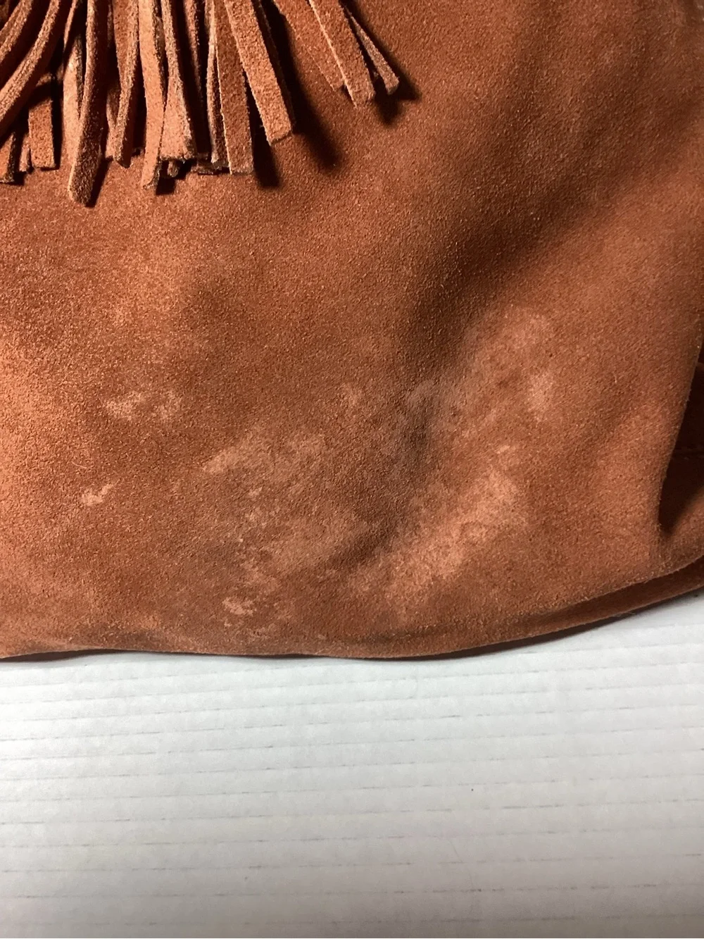 American Eagle Outfitters Suede Drawstring Bucket Bag - Rust Brown
